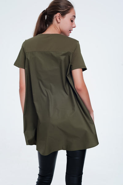 T-shirt dress in khaki