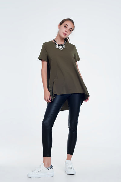 T-shirt dress in khaki