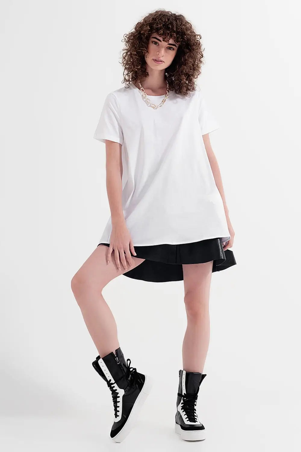 T shirt dress in white - Tops