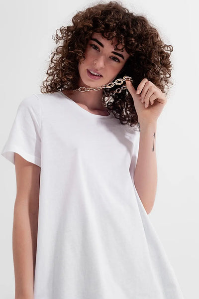 T shirt dress in white - Tops