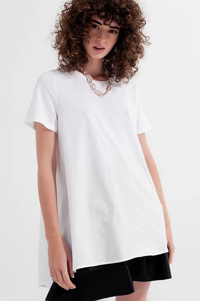 T shirt dress in white - Tops