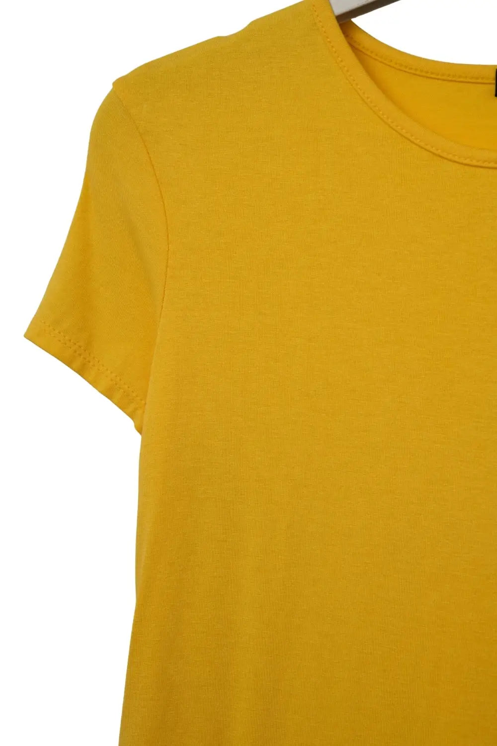 T-Shirt jaune vif à encolure ras du cou - One Size / jaune - Tee-Shirt
