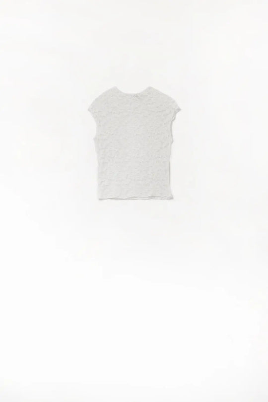 T-shirt romantique en dentelle sans manches en blanc - Tops