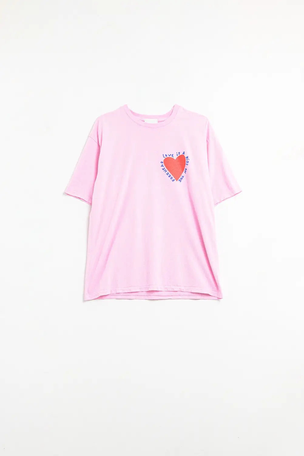 Q2 T-shirt rose Avec l'Amour c'est un Baiser sur le Front