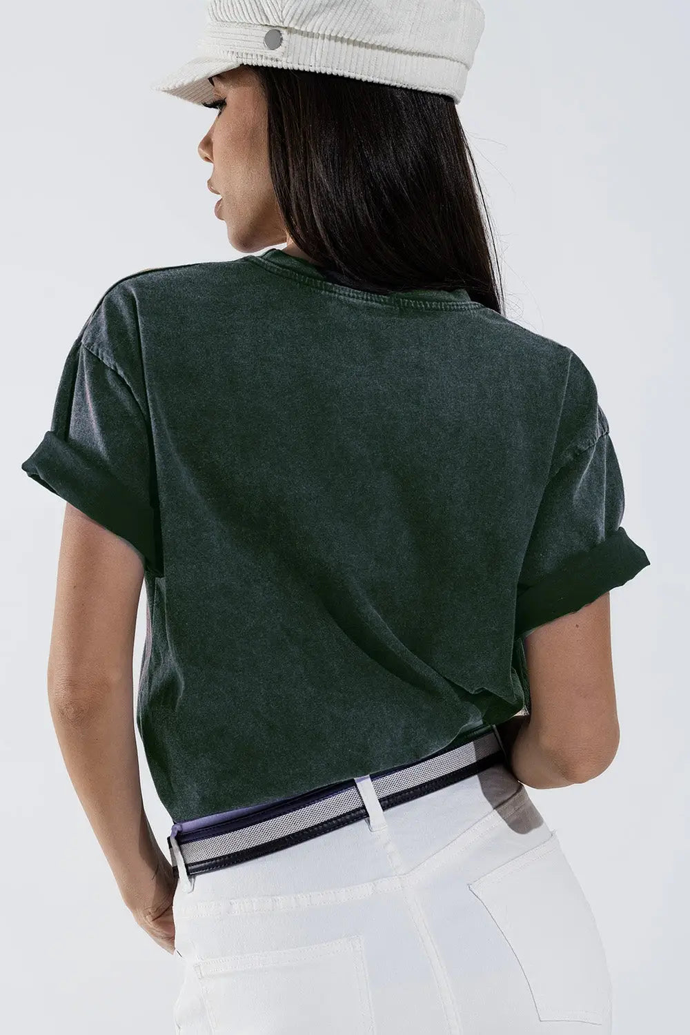 T-shirt with LOVE art deco digital print in Grey - One Size / Grey - Tops