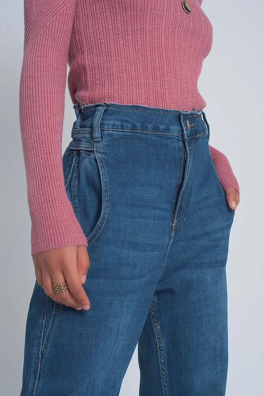 Tall high rise balloon boyfriend jeans in denim - Jeans