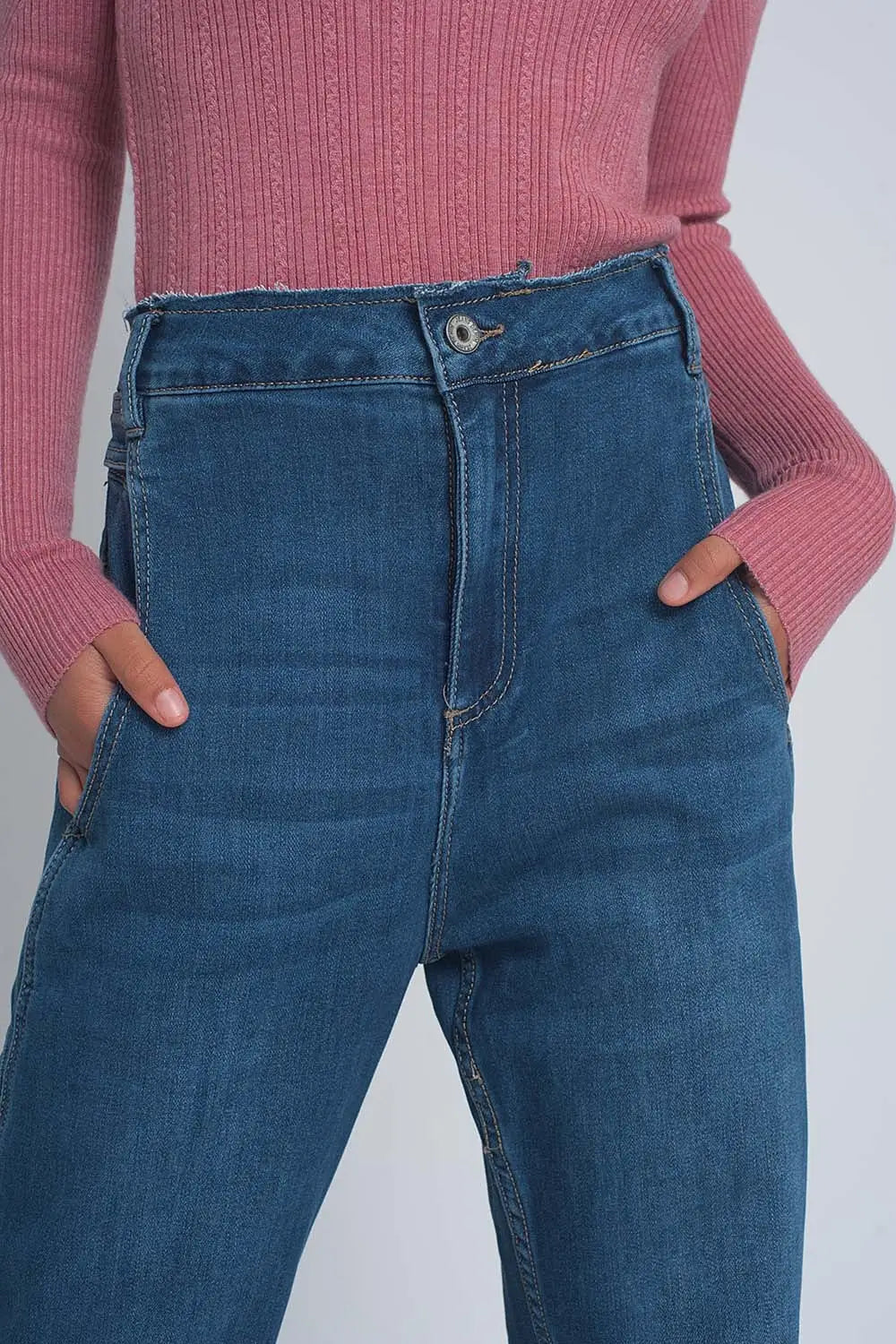 Tall high rise balloon boyfriend jeans in denim - Jeans