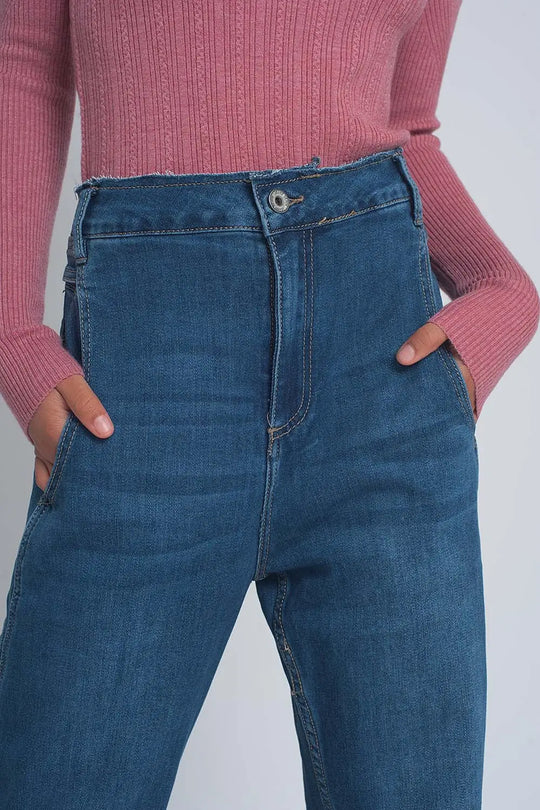 Tall high rise balloon boyfriend jeans in denim - Jeans