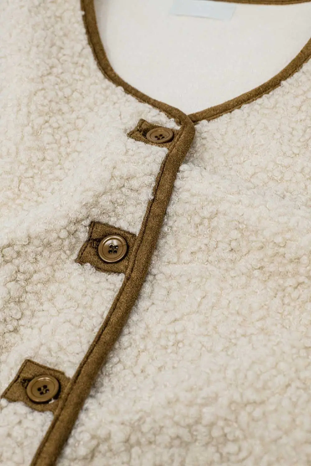 teddy vest in beige color - One Size / Beige - Coats and Jackets