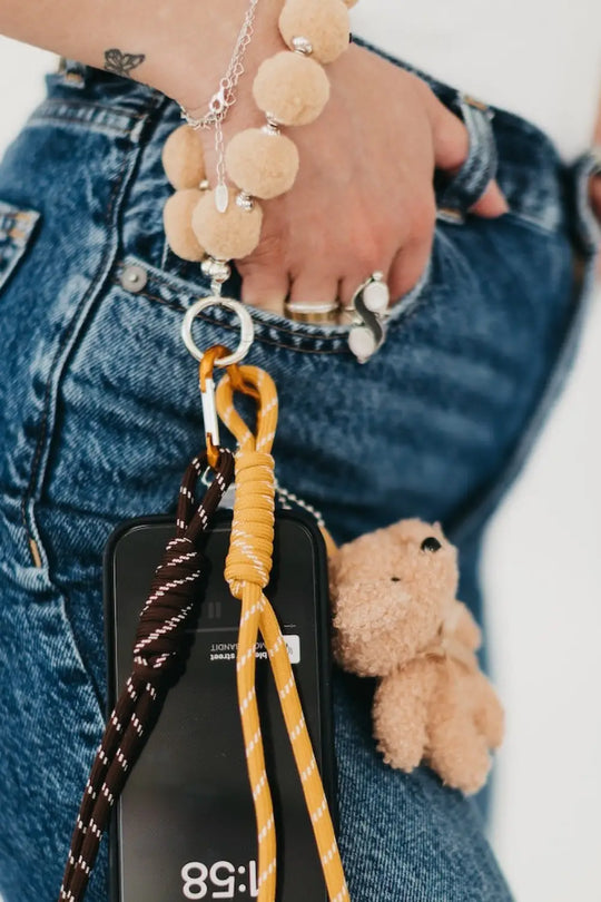 Teddy Bear Rope Charm Key Chain - Keychain