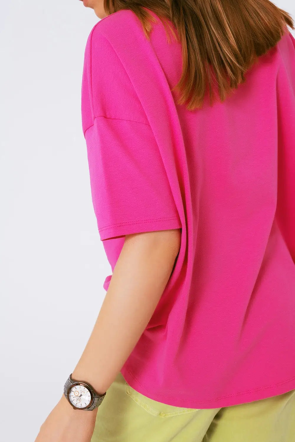 tee-shirt fuchsia ample avec ours coloré - One Size / rose - Tops