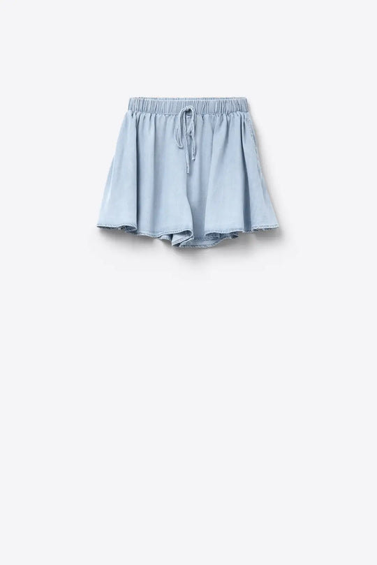 Tencel Flowy Shorts In Blue - Pants