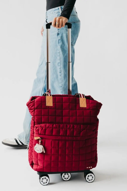 Original Style Tenley Quilted Tote Roller Bag - Burgundy - Tote Bag