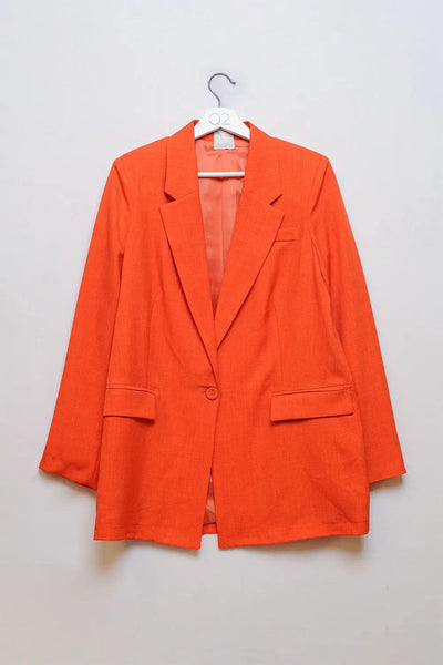 Q2 Textured Blazer in Orange