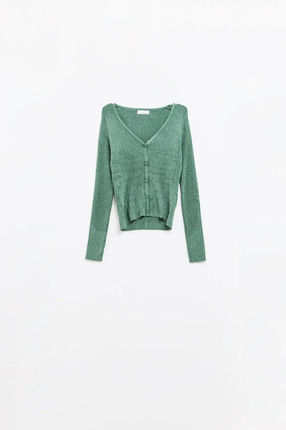 Textured Cardigan In Mint Green - Sweaters