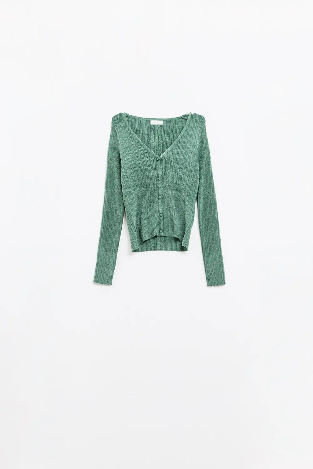 Textured Cardigan In Mint Green - Sweaters