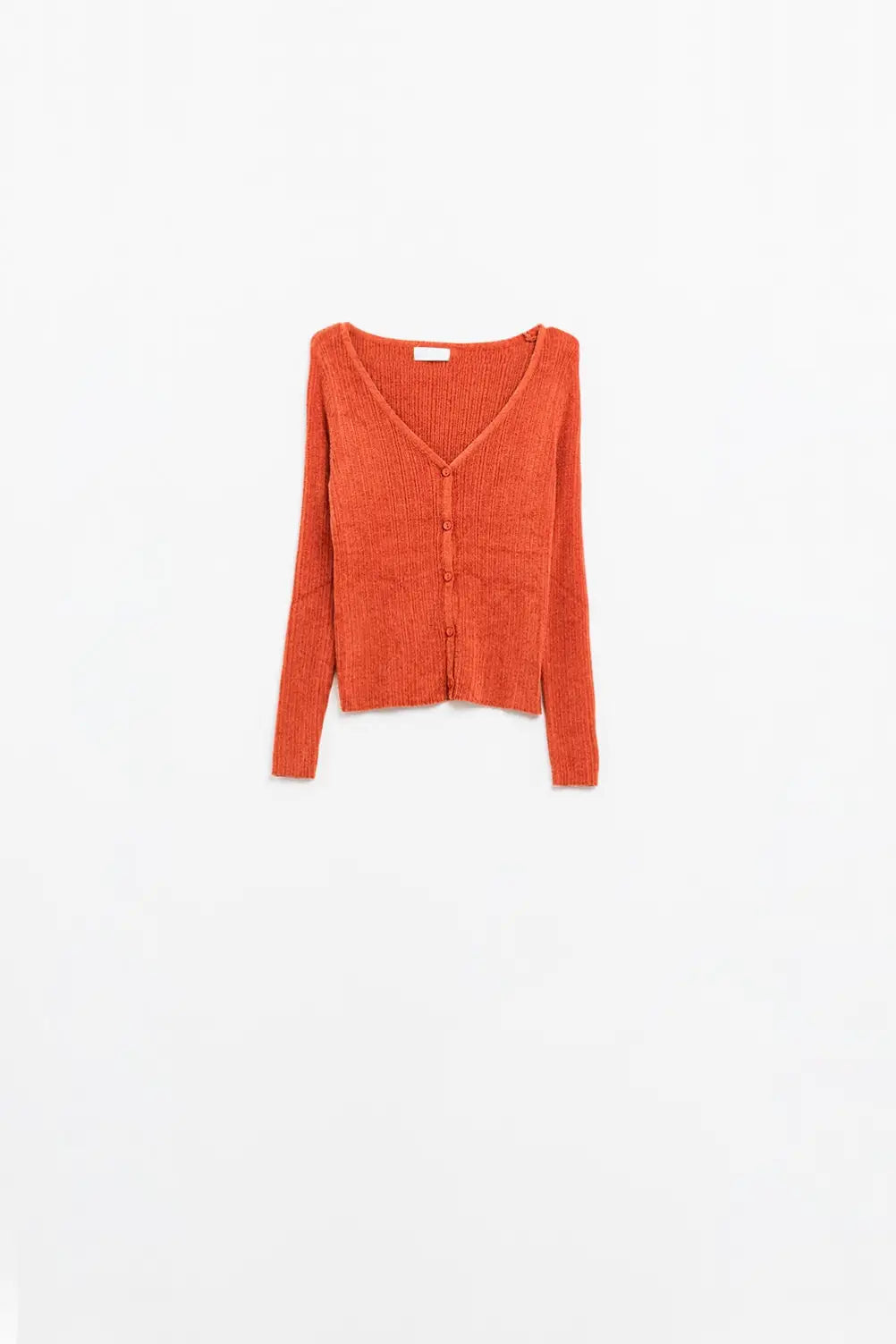 Textured Cardigan In orange - Sweaters