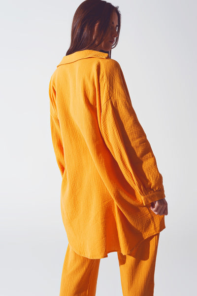 Textured Loose Fit Shirt in Orange