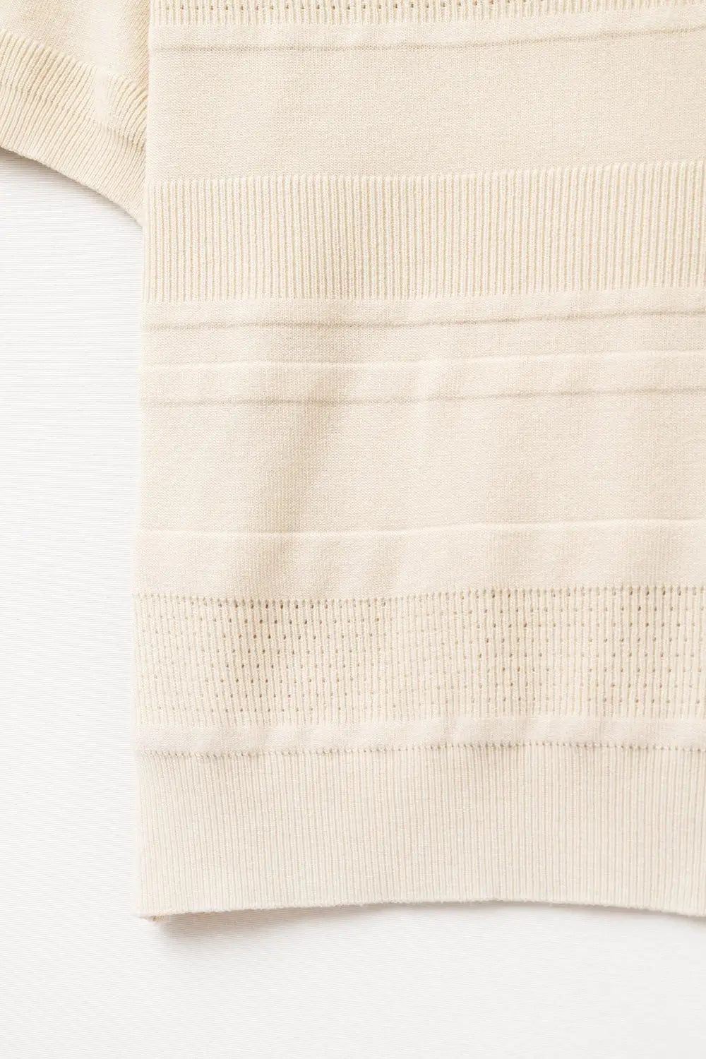 Textured Stripe Knit Sweater in Beige - One Size / Beige - Sweaters