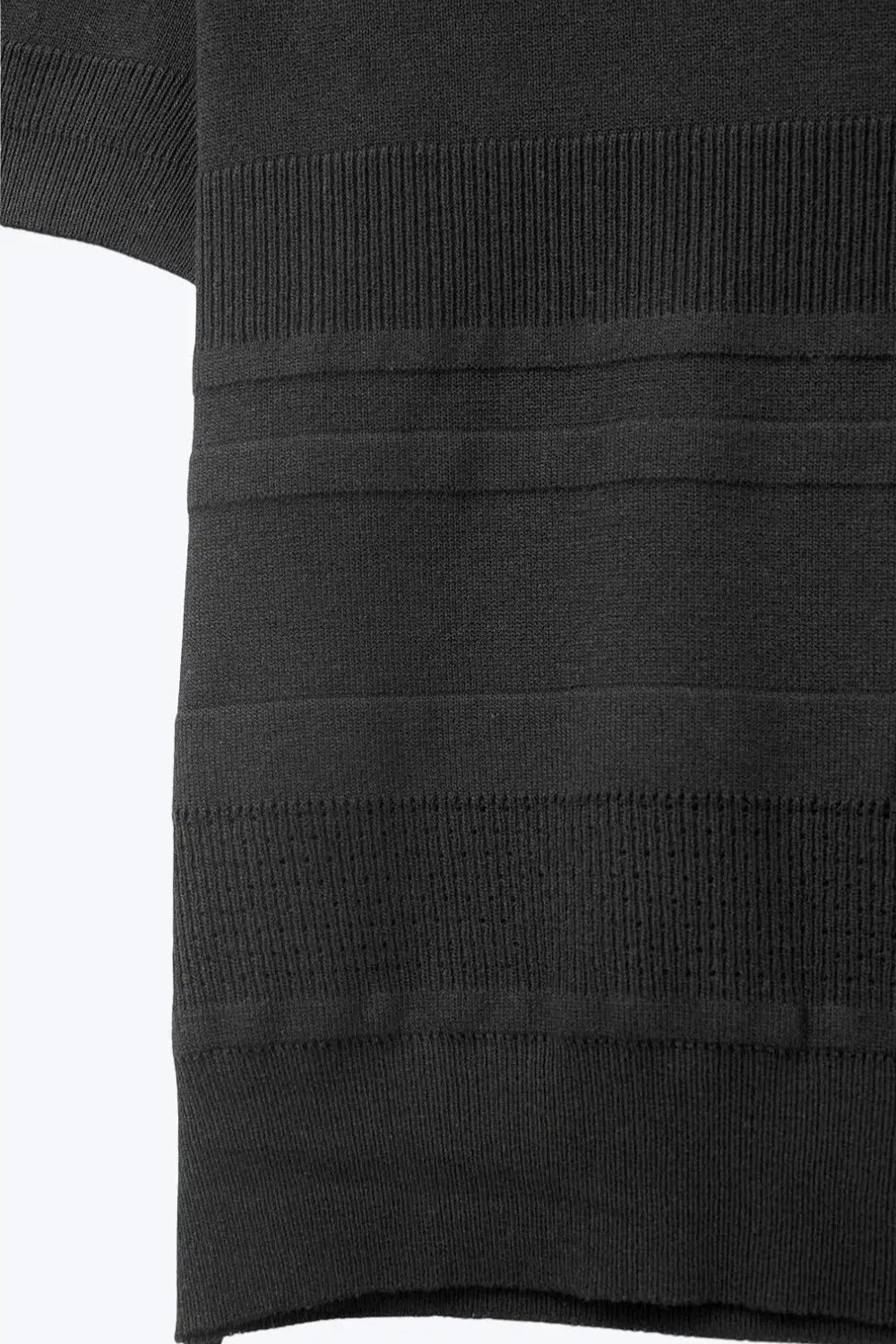 Textured Stripe Knit Sweater in Black - One Size / Black - Sweaters