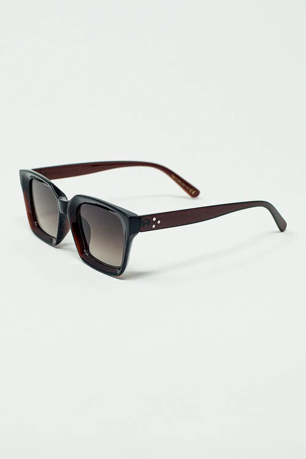 Thick Square Frame Sunglasses Chunky Retro in Bordeaux - One Size / Brown