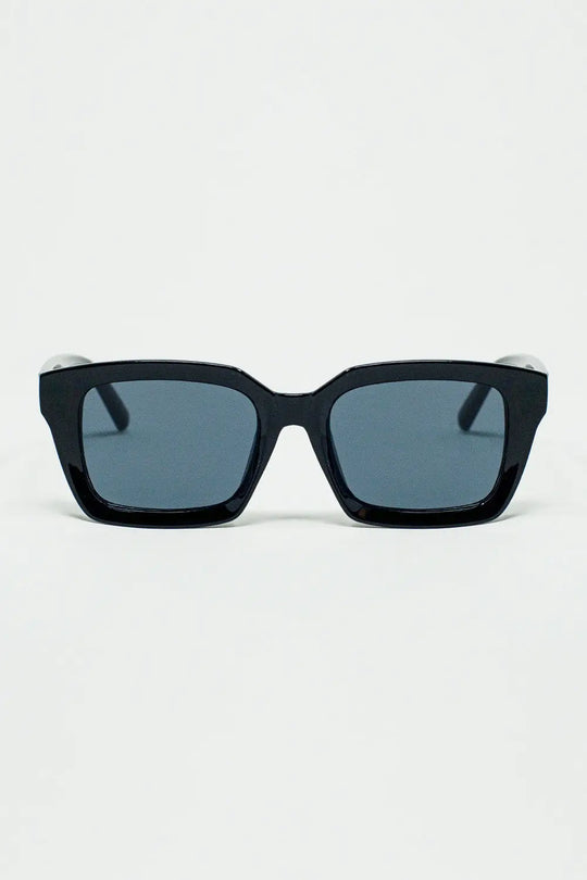 Q2 Thick Square Frame Sunglasses Chunky Retro