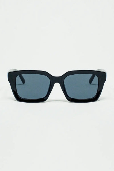 Q2 Thick Square Frame Sunglasses Chunky Retro