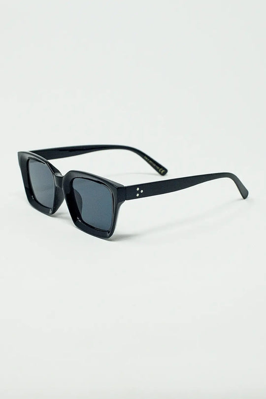 Thick Square Frame Sunglasses Chunky Retro - One Size / Black