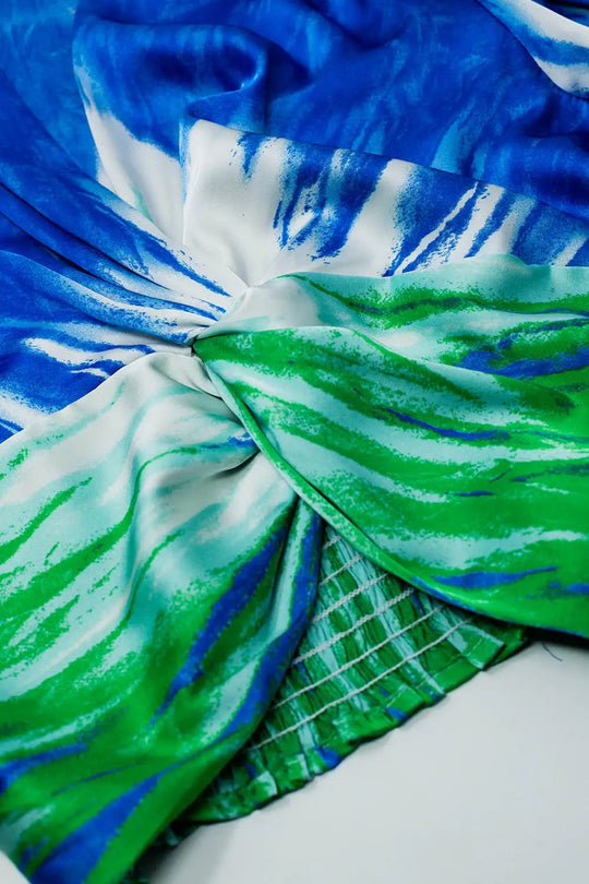 Tie-Dye Longsleeve Top Crossed In The Front - Tops