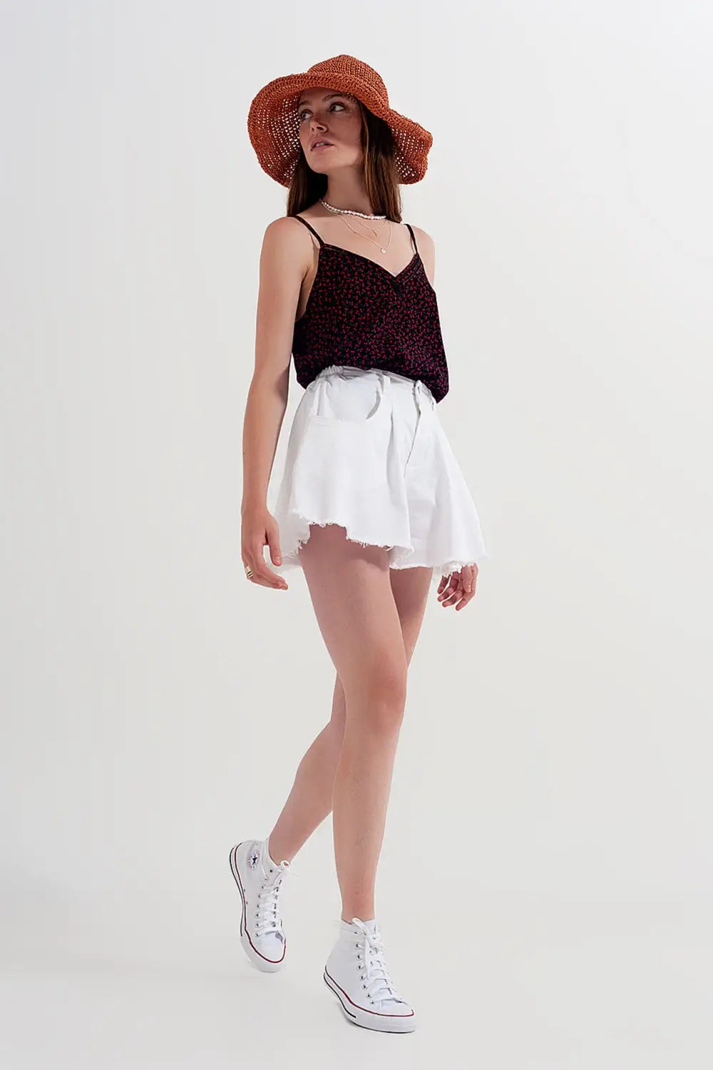 Top à motif cerise noir - Tops