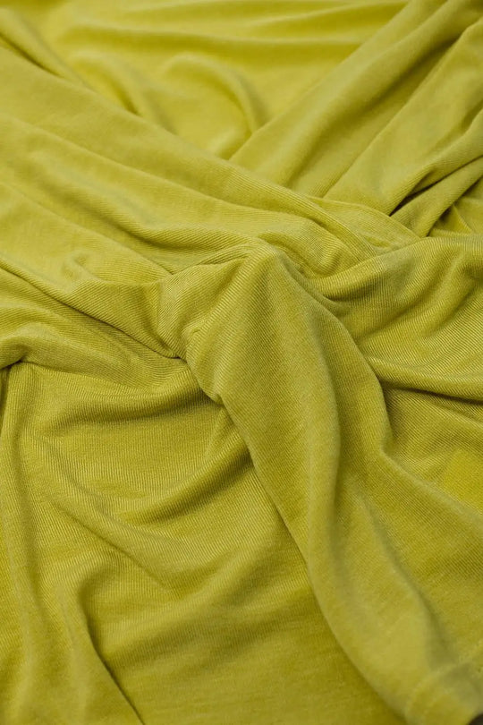 Top ajusté à col en V drapé et croisé avec manches capuchon en citron vert - Tops