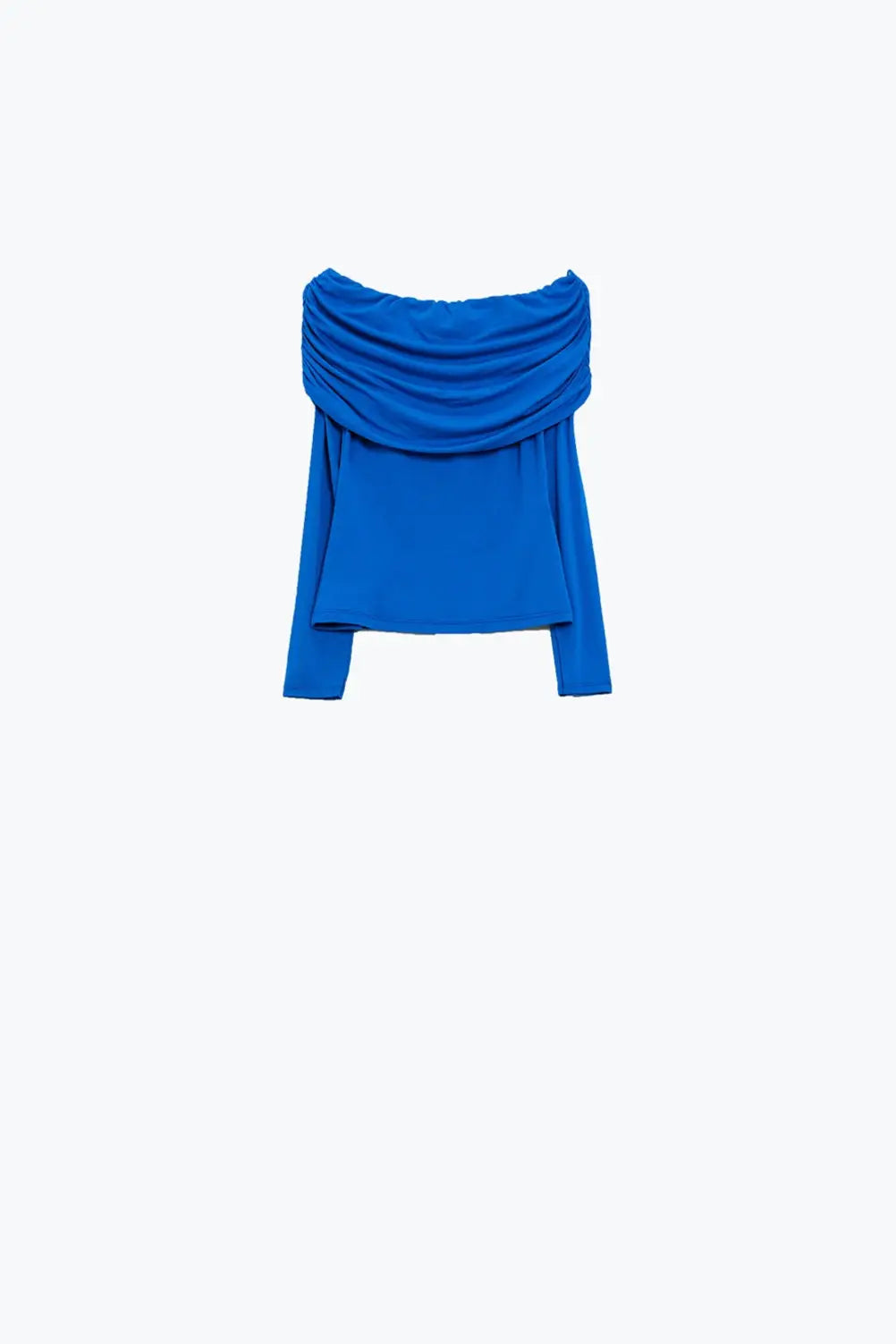 Top bodycon à épaules dénudées en bleu - Tops