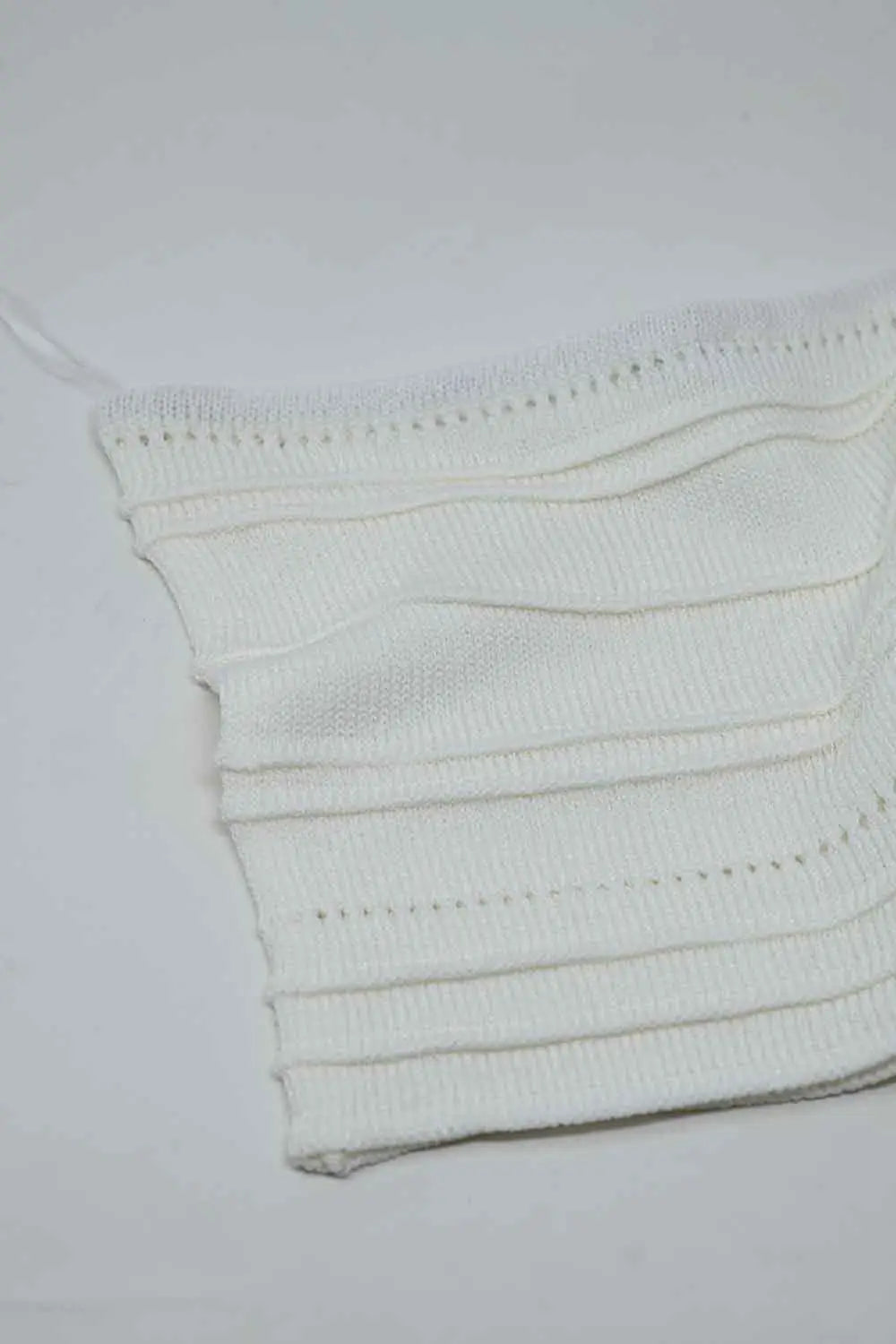 Top bodycon en maille sans bretelles blanc - One Size / blanc - Pulls