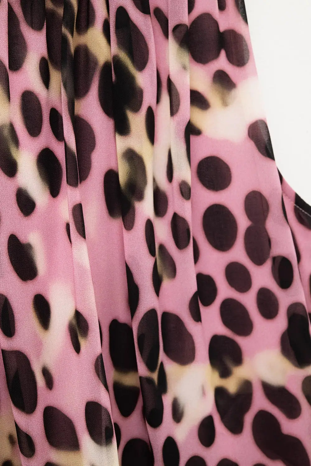 Top court plissé à imprimé animalier en rose et marron - Tops