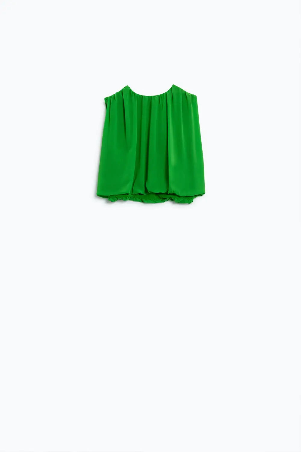 Top en mousseline de soie verte avec fronces - Tops