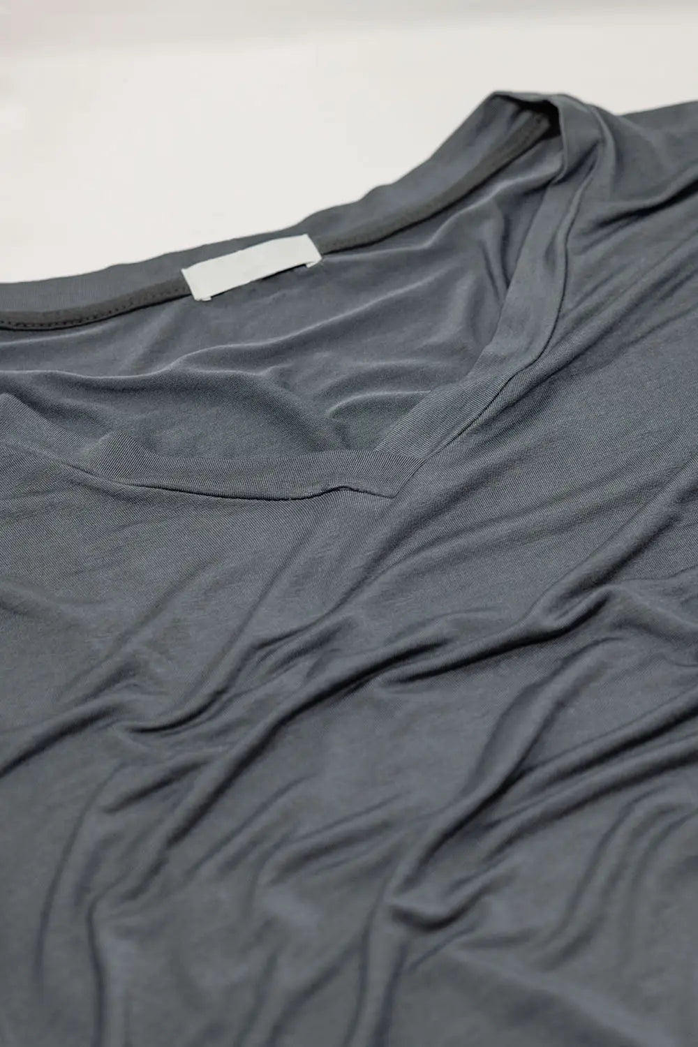 Top gris à manches longues et col en V en modal - One Size / grise - Tee-Shirt