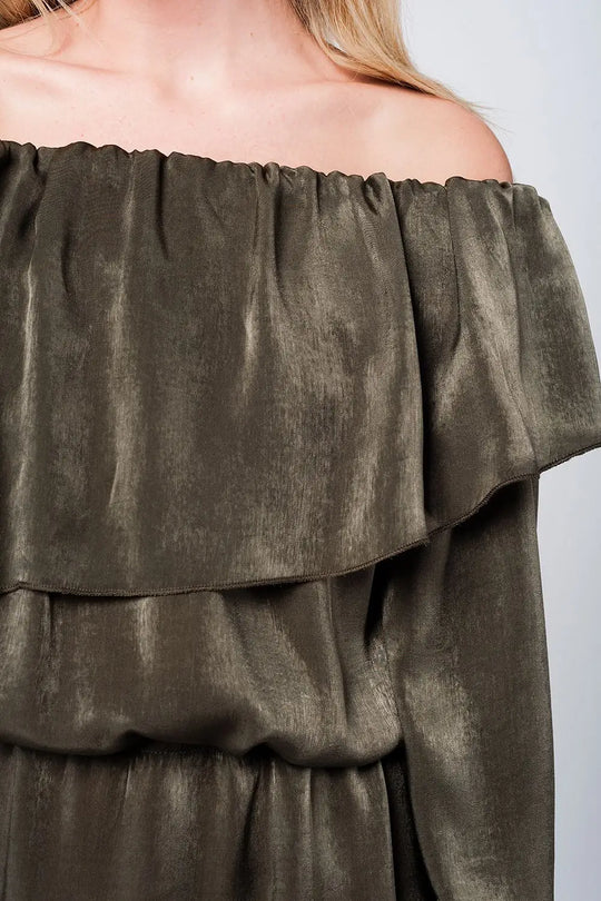 Top kaki effet irisé - Tee-Shirt