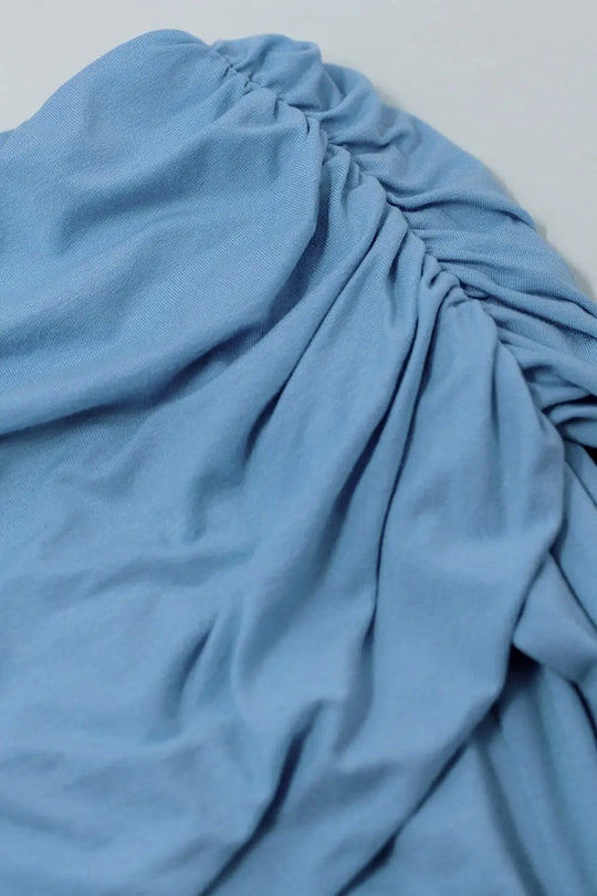 Top moulant à épaules nues bleu clair - Tops