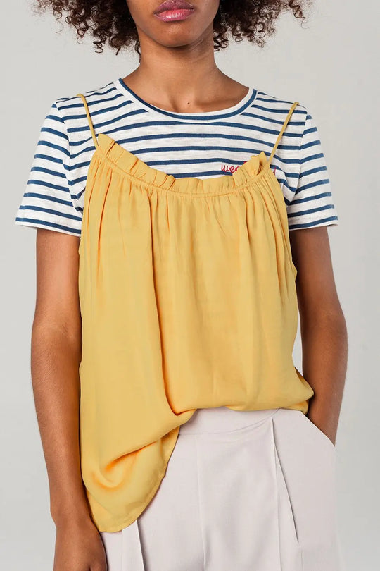 Top moutarde avec détail dos ouvert - Tee-Shirt