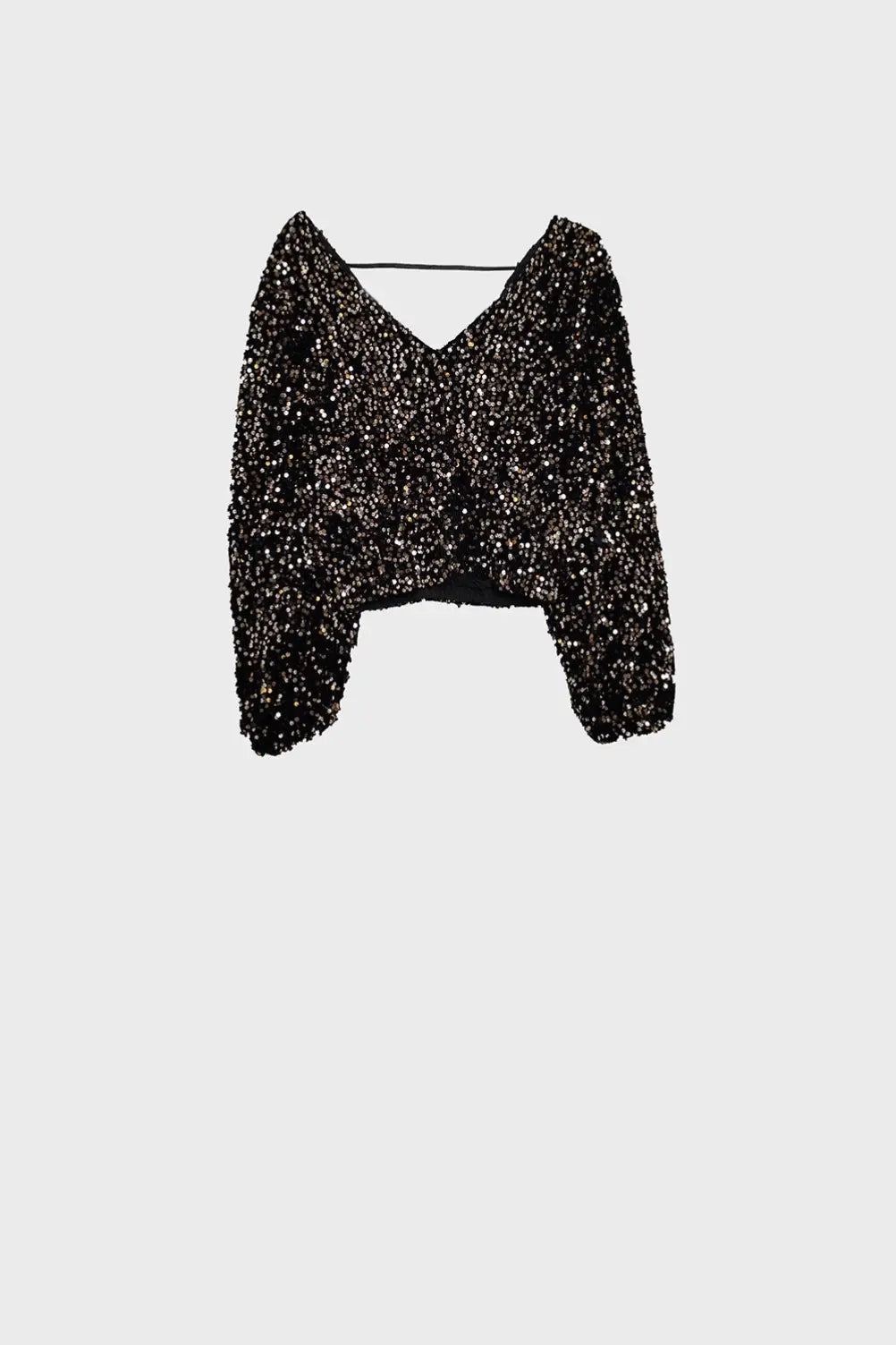 Q2 Top oversize avec manches ballon et paillettes