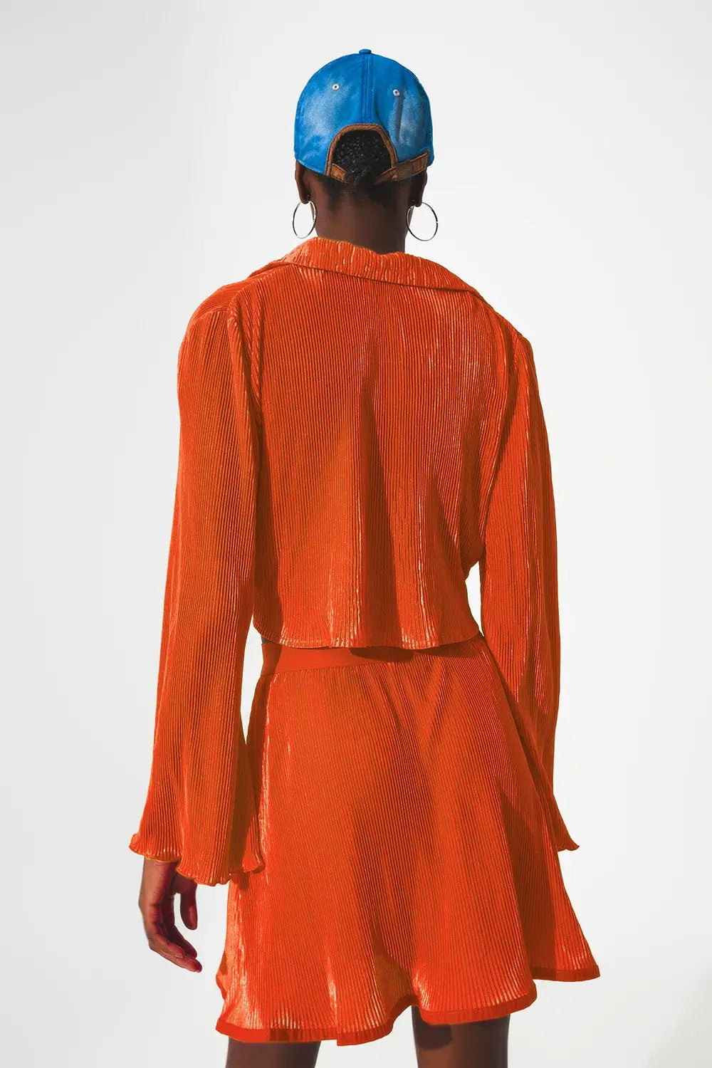 Top plissé à nouer devant en orange - Tops