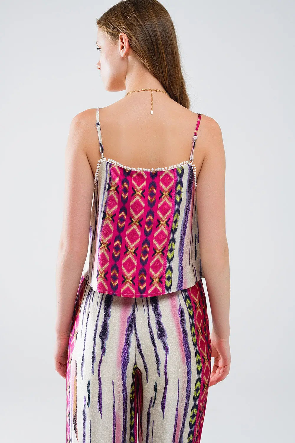 Top sans manches multicolore à imprimé abstrait - Tops