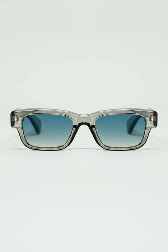 Q2 translucent Grey sunglasses with oval frame