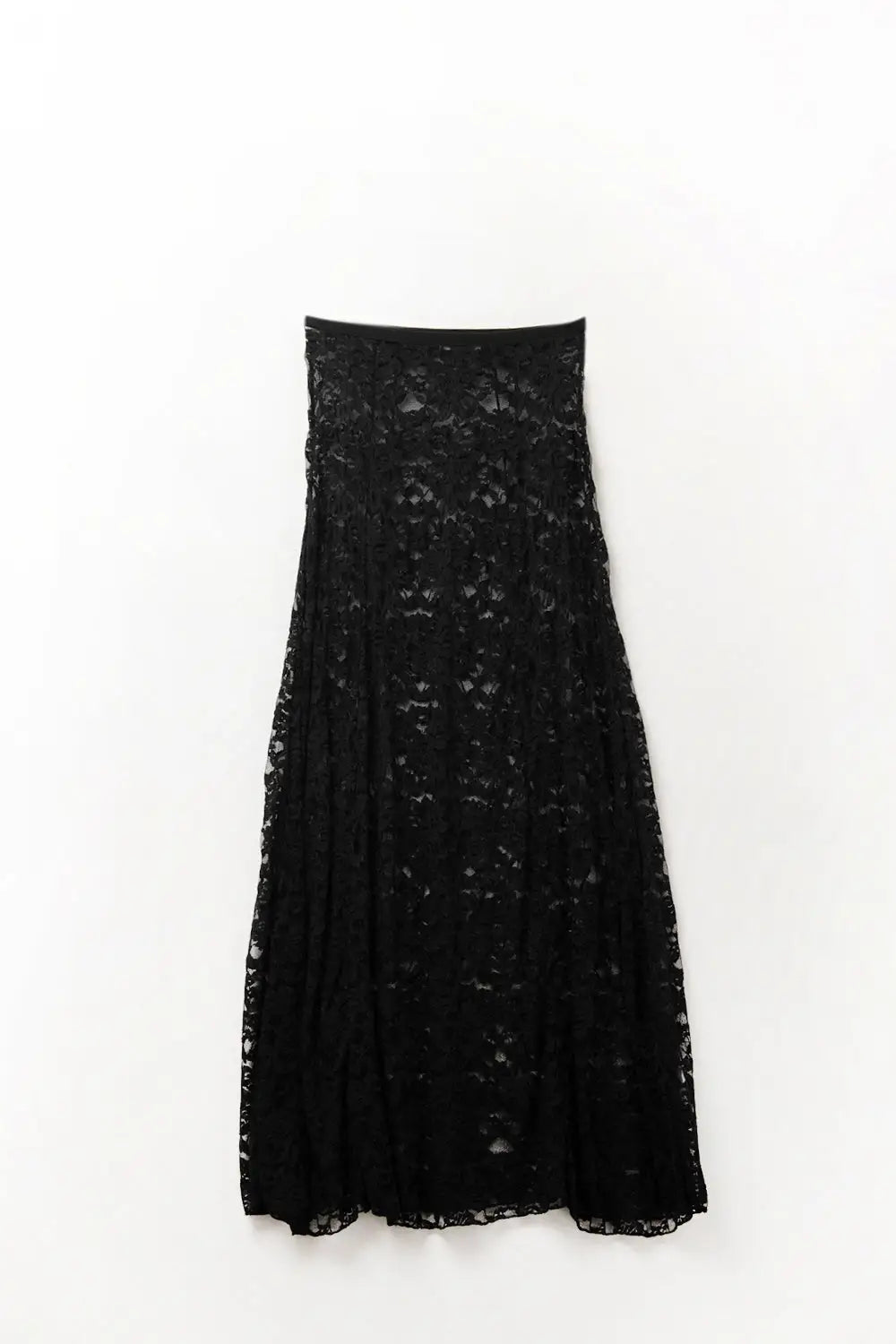 trendy black lace long skirt - Skirts