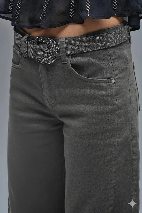 Trendy Gray Barrel Balloon Jeans with Pockets - Jeans