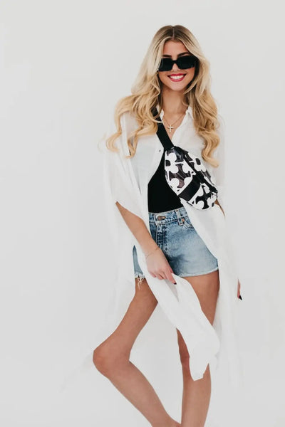 Trip To Ibiza Kimono - White - Kimono