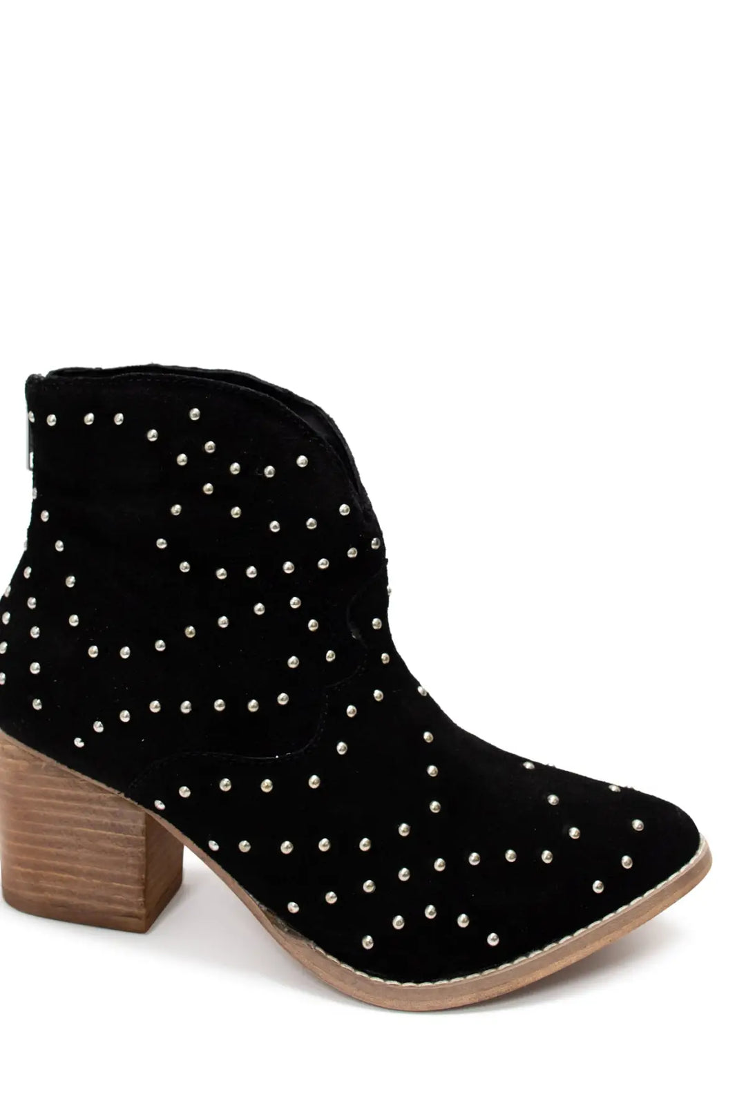 Twilight Studded Heeled Ankle Boot in Black - 100 Western Boots