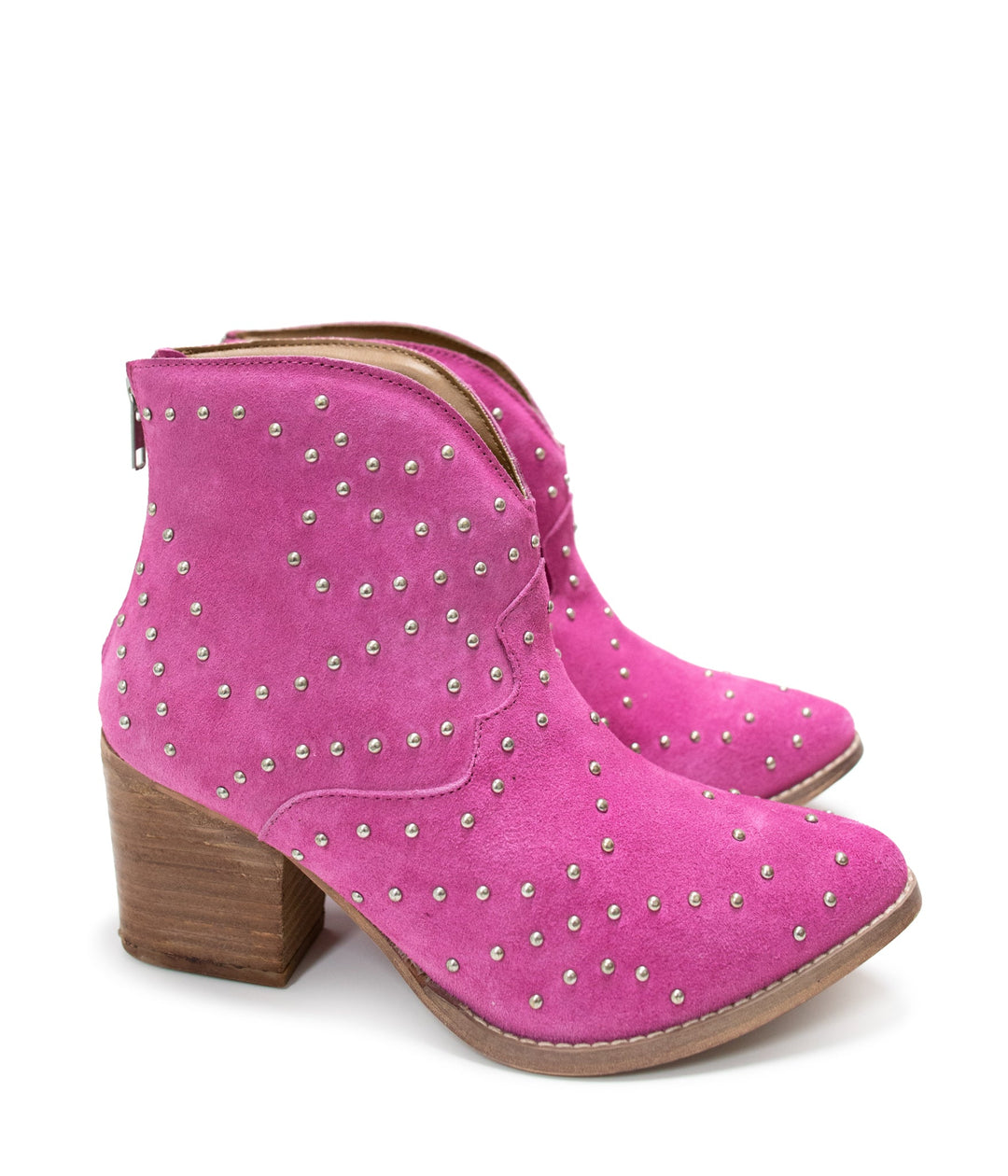 Twilight Studded Heeled Ankle Boot in Magenta - MELISSA JEAN