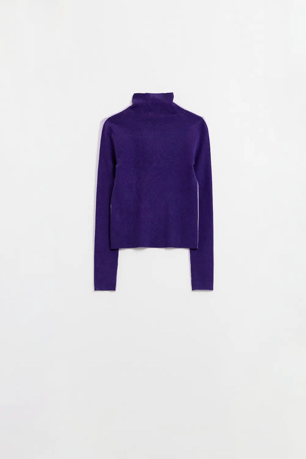 Two-Coloured Turtle Neck Sweater in Purple - One Size / Purple - Sweaters
