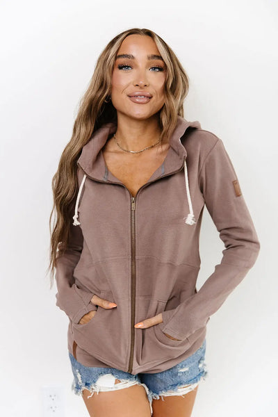 FullZip Sweatshirt - Dusty Mauve - Tops